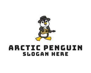 Penguin - Penguin Guitar Musician logo design