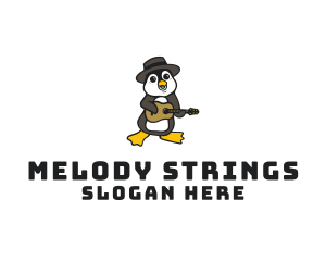 Guitar - Penguin Guitar Musician logo design