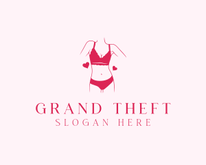 Heart - Bikini Lingerie Fashion logo design