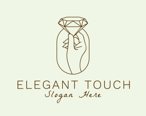 Aesthetics - Diamond Jewelry Hand logo design