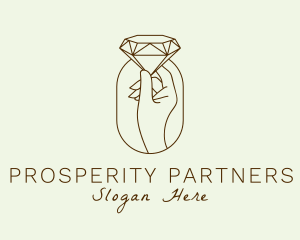 Wealth - Diamond Jewelry Hand logo design