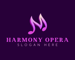 Opera - Musical Note Melody logo design