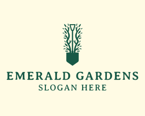 Landscaping Garden Shovel logo design