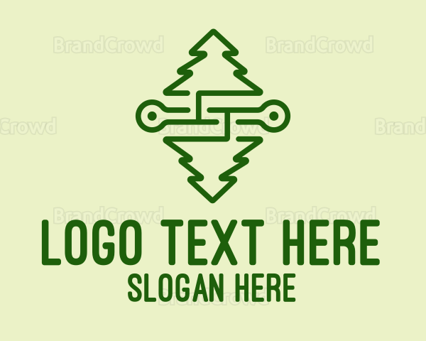 Symmetrical Pine Tree Logo