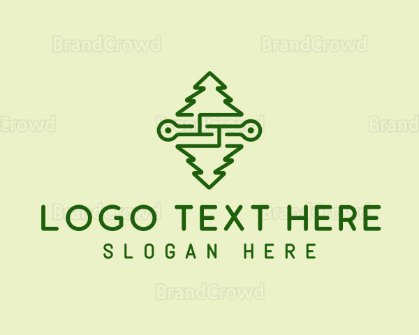 Symmetrical Pine Tree Logo