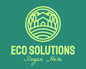 Environmentally Friendly - Green Eco House Cabin logo design