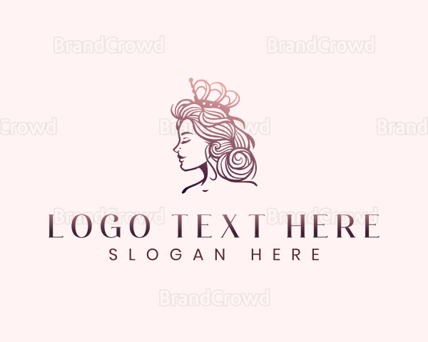 Crown Elegant Woman Logo