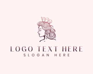 Girl - Crown Elegant Woman logo design
