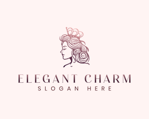 Crown Elegant Woman  logo design