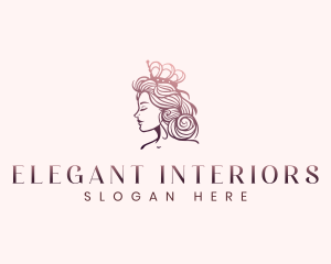 Crown Elegant Woman  logo design