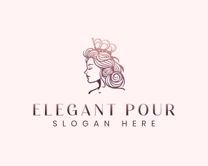 Crown Elegant Woman  logo design