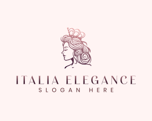 Crown Elegant Woman  logo design