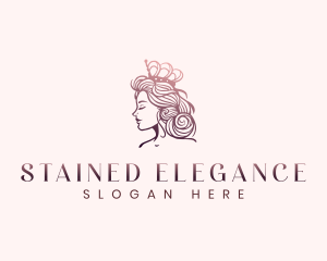 Crown Elegant Woman  logo design