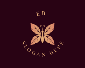 Elegant Leaf Butterfly logo design