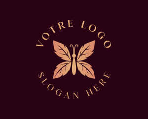 Beautician - Elegant Leaf Butterfly logo design