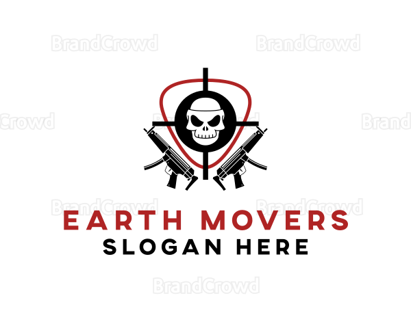 Skull Target Rifle Gun Logo