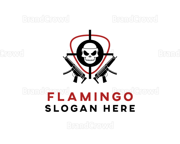 Skull Target Rifle Gun Logo