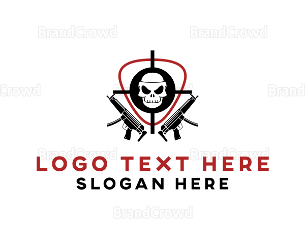 Skull Target Rifle Gun Logo