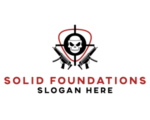 Skull Target Rifle Gun Logo