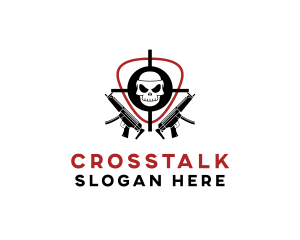 Skull Target Rifle Gun Logo