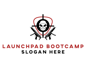 Bootcamp - Skull Target Rifle Gun logo design