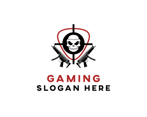 Competitive - Skull Target Rifle Gun logo design