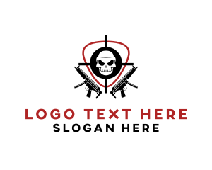 Skull Target Rifle Gun Logo