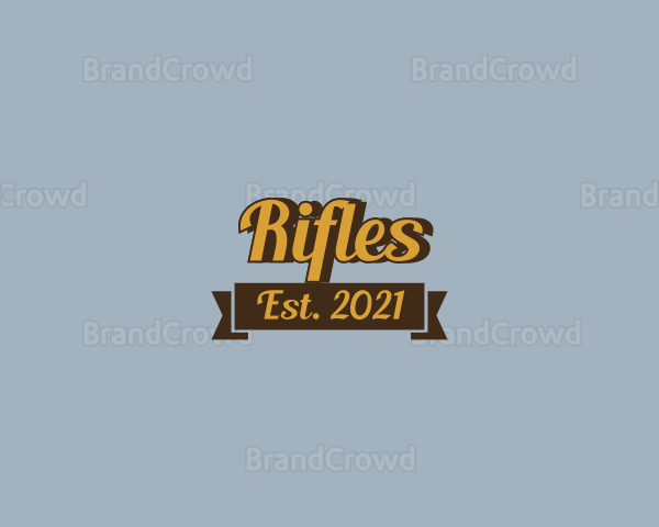 Retro Banner Script Logo