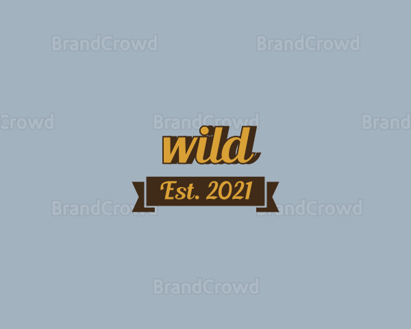 Retro Banner Script Logo