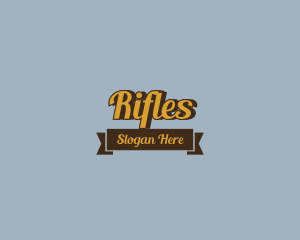 Retro Banner Script Logo