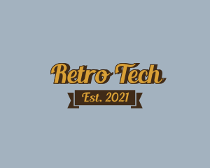 Retro Banner Script logo design