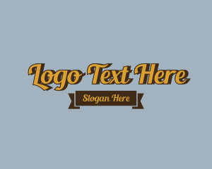 Retro Banner Script Logo