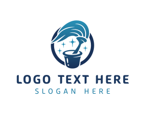 Hygiene - Blue Cleaning Mop logo design