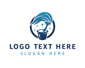 Shiny - Blue Cleaning Mop logo design