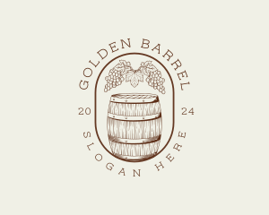 Grape Winery Barrel logo design