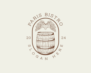 Grape Winery Barrel logo design