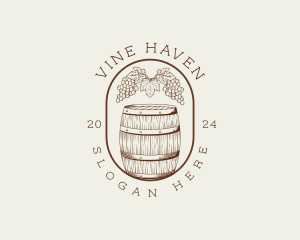 Grape Winery Barrel logo design