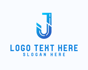 Hacker - Cyber Tech Letter J logo design
