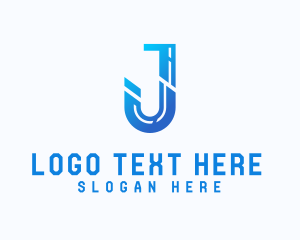 Cyber Tech Letter J Logo