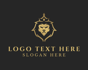 Golden - Lion King Crown logo design
