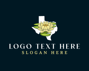 Map - Texas Nymphaea Flower logo design