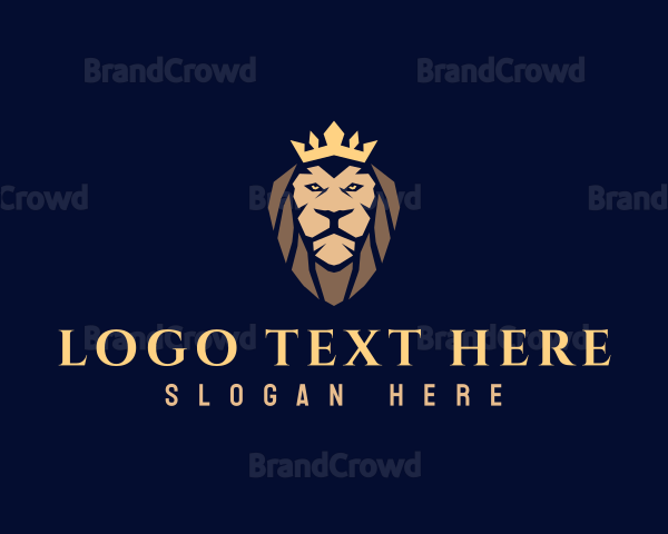 Animal Lion Crown Logo