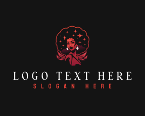 African - Glam Afro Woman logo design