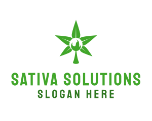 Sativa - Organic Fire Weed logo design