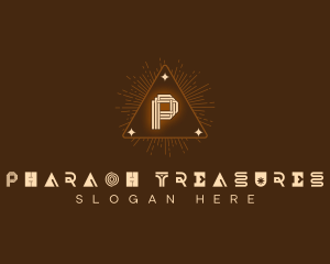 Pyramid  Mystical Hieroglyph logo design