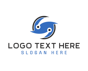 Blue - Tech Letter S logo design