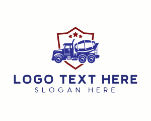 Truck - Concrete Truck Machinery logo design