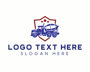 Cement - Concrete Truck Machinery logo design