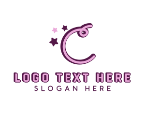 Feminine Star Letter C logo design