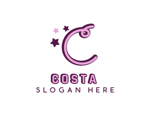 Feminine Star Letter C logo design